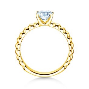 Engagement ring Classic Beads in 18K yellow gold with lab-grown diamond 0.75ct E/VS