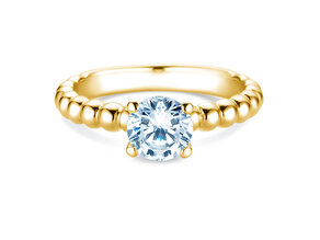 Engagement ring Classic Beads in 14K yellow gold with lab-grown diamond 1.00ct E/VS