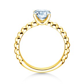 Engagement ring Classic Beads in 14K yellow gold with lab-grown diamond 1.00ct E/VS