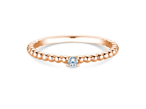 Engagement ring Classic Beads in 14K rosé gold with diamond 0.05ct G/SI