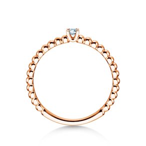 Engagement ring Classic Beads in 14K rosé gold with diamond 0.05ct G/SI