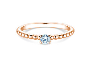 Engagement ring Classic Beads in 14K rosé gold with lab-grown diamond 0.15ct E/VS