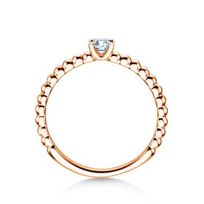 Engagement ring Classic Beads in 14K rosé gold with lab-grown diamond 0.15ct E/VS