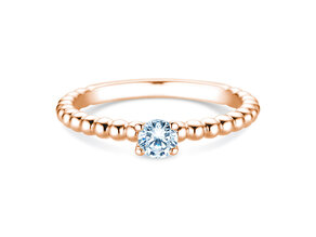 Engagement ring Classic Beads in 9K rosé gold with diamond 0.25ct H/SI