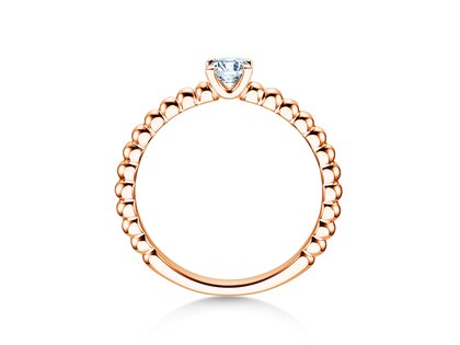 Engagement ring Classic Beads in 9K rosé gold with diamond 0.25ct H/SI