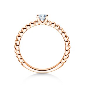 Engagement ring Classic Beads in 9K rosé gold with diamond 0.25ct H/SI
