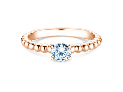 Engagement ring Classic Beads in 14K rosé gold with diamond 0.50ct H/SI