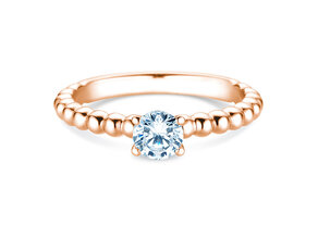 Engagement ring Classic Beads in 14K rosé gold with diamond 0.50ct H/SI