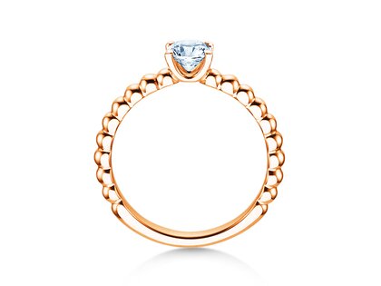 Engagement ring Classic Beads in 14K rosé gold with diamond 0.50ct H/SI