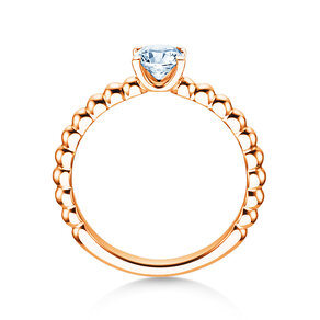 Engagement ring Classic Beads in 14K rosé gold with diamond 0.50ct H/SI