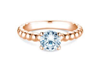 Engagement ring Classic Beads in 14K rosé gold with diamond 1.00ct G/SI