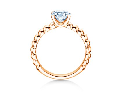 Engagement ring Classic Beads in 14K rosé gold with diamond 1.00ct G/SI