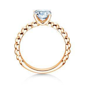 Engagement ring Classic Beads in 14K rosé gold with diamond 1.00ct G/SI