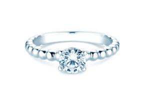 Engagement ring Classic Beads in 14K white gold with lab-grown diamond 0.75ct E/VS