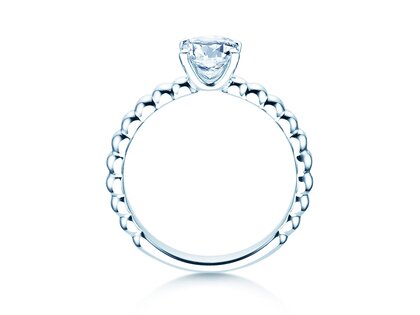 Engagement ring Classic Beads in 14K white gold with lab-grown diamond 0.75ct E/VS
