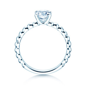 Engagement ring Classic Beads in 14K white gold with lab-grown diamond 0.75ct E/VS