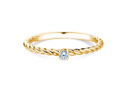 Engagement ring Classic Loop in 14K yellow gold with diamond 0.05ct H/SI