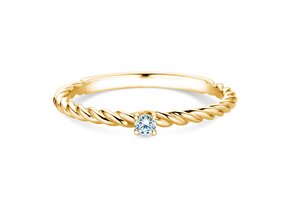 Engagement ring Classic Loop in 14K yellow gold with diamond 0.05ct H/SI