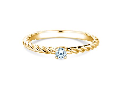 Engagement ring Classic Loop in 9K yellow gold with diamond 0.10ct H/SI