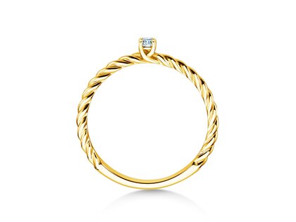Engagement ring Classic Loop in 14K yellow gold with diamond 0.05ct H/SI