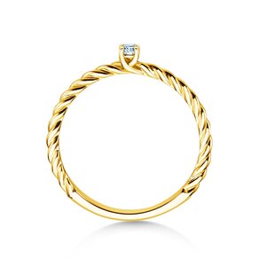 Engagement ring Classic Loop in 14K yellow gold with diamond 0.05ct H/SI