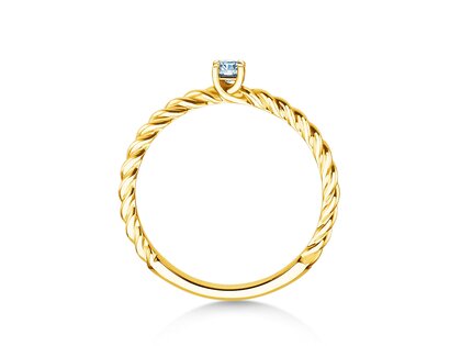 Engagement ring Classic Loop in 9K yellow gold with diamond 0.10ct H/SI