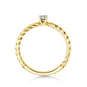 Engagement ring Classic Loop in 9K yellow gold with diamond 0.10ct H/SI