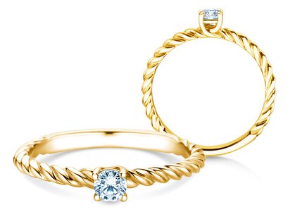 Engagement ring Classic Loop in 18K yellow gold with lab-grown diamond 0.15ct E/VS