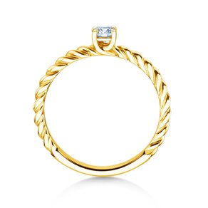 Engagement ring Classic Loop in 9K yellow gold with diamond 0.15ct H/SI