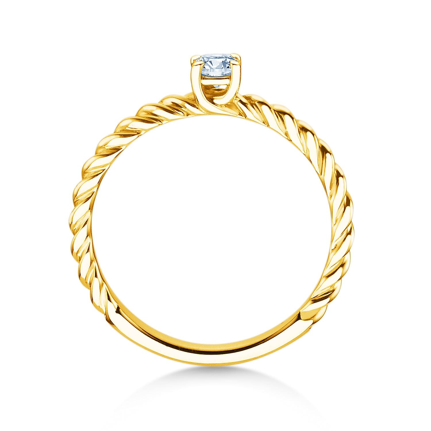 Engagement ring Classic Loop in 18K yellow gold with diamond 0.15ct G/IF