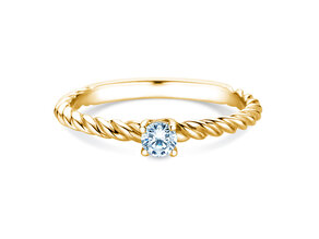 Engagement ring Classic Loop in 9K yellow gold with diamond 0.15ct H/SI