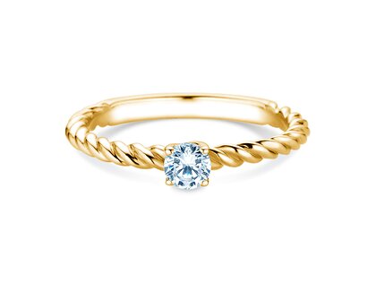 Engagement ring Classic Loop in 14K yellow gold with lab-grown diamond 0.25ct E/VS