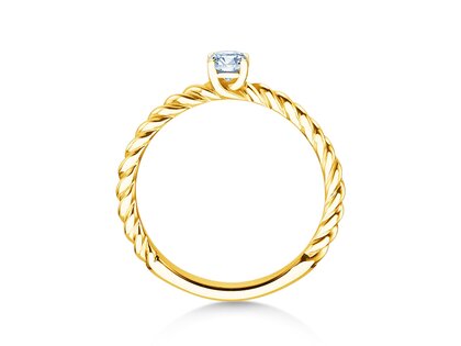 Engagement ring Classic Loop in 14K yellow gold with lab-grown diamond 0.25ct E/VS