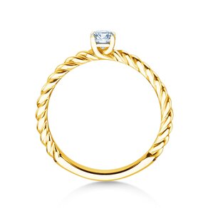 Engagement ring Classic Loop in 14K yellow gold with lab-grown diamond 0.25ct E/VS