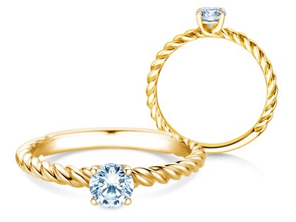 Engagement ring Classic Loop in 9K yellow gold with diamond 0.30ct H/SI