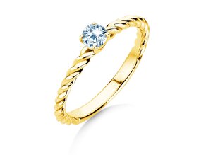 Engagement ring Classic Loop in 14K yellow gold with lab-grown diamond 0.25ct E/VS