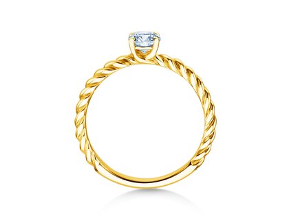 Engagement ring Classic Loop in 9K yellow gold with diamond 0.30ct H/SI