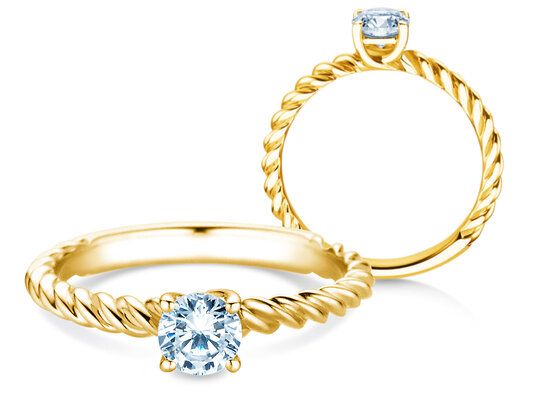Engagement ring Classic Loop in 9K white gold with diamond 0.50ct H/SI