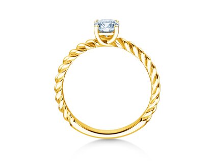Engagement ring Classic Loop in 18K yellow gold with diamond 0.60ct H/SI