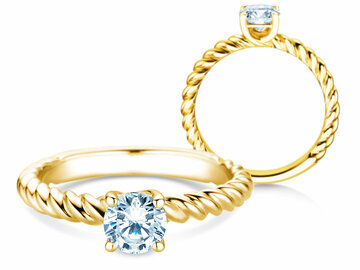 Engagement ring Classic Loop in 9K white gold with diamond 1.00ct H/SI