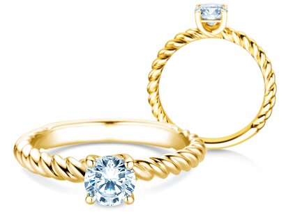 Engagement ring Classic Loop in 14K yellow gold with lab-grown diamond 0.75ct E/VS