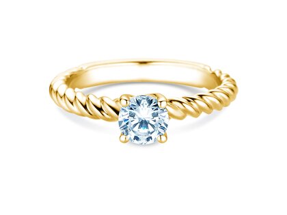 Engagement ring Classic Loop in 14K yellow gold with lab-grown diamond 0.75ct E/VS