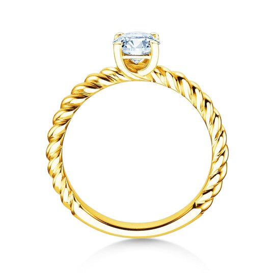 Engagement ring Classic Loop in 9K yellow gold with lab-grown diamond 2.00ct E/VS