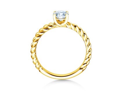 Engagement ring Classic Loop in 14K yellow gold with lab-grown diamond 0.75ct E/VS
