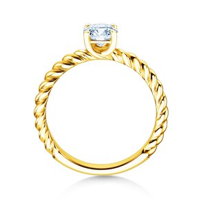 Engagement ring Classic Loop in 14K yellow gold with lab-grown diamond 0.75ct E/VS