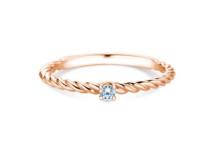 Engagement ring Classic Loop in 9K rosé gold with diamond 0.05ct G/SI