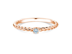 Engagement ring Classic Loop in 9K rosé gold with diamond 0.05ct G/SI