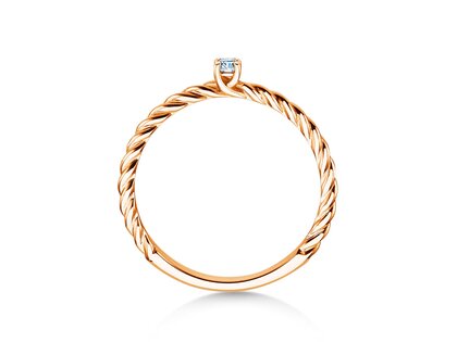 Engagement ring Classic Loop in 9K rosé gold with diamond 0.05ct G/SI