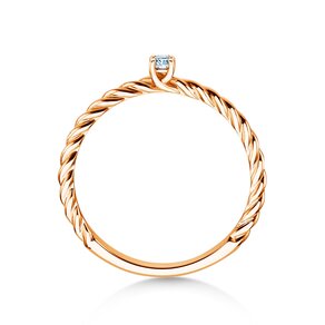 Engagement ring Classic Loop in 9K rosé gold with diamond 0.05ct G/SI