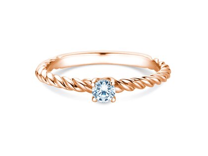 Engagement ring Classic Loop in 9K rosé gold with lab-grown diamond 0.15ct E/VS